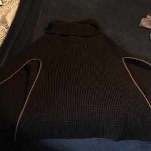 Lauren RL black poncho sweater.